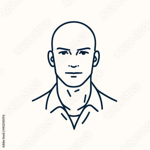 bald man line art vector image