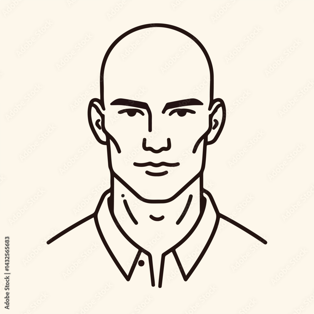bald man line art vector image bald man line art vector image