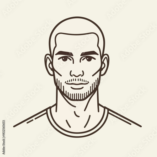 bald man line art vector image