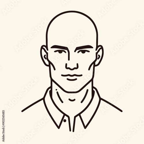 bald man line art vector image
