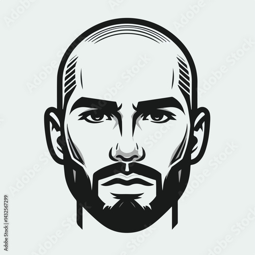 bald man line art vector image