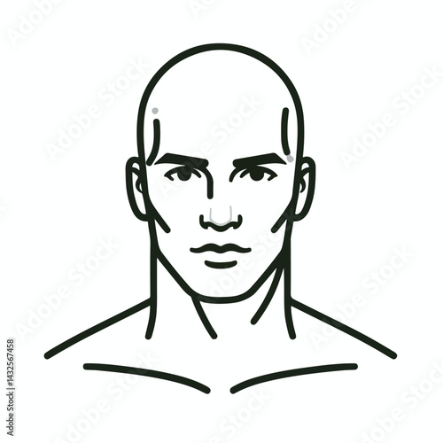 bald man line art vector image