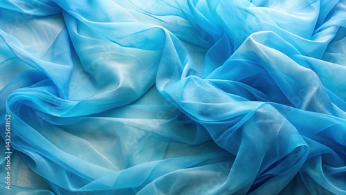 Organza fabric in a beautiful shade of blue ,  organza, fabric, blue, elegant, sheer, transparency, lightweight, delicate