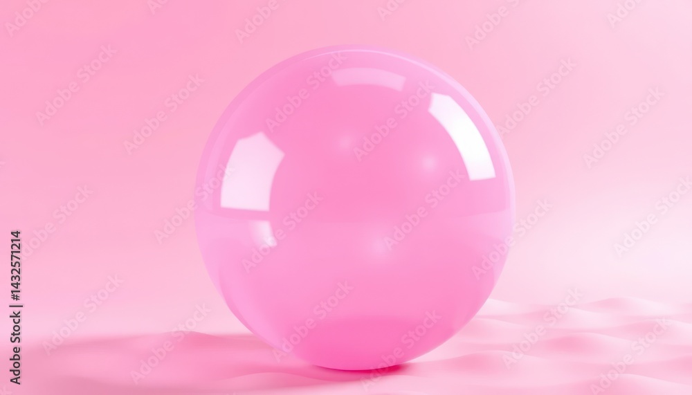 Obraz premium Single Pink Sphere on Pink Background