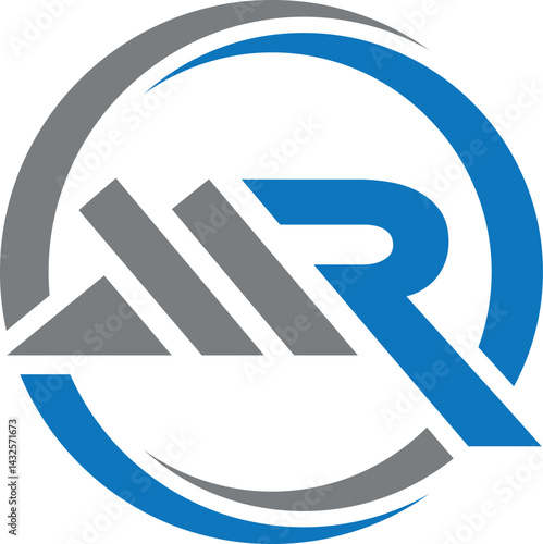 MR initials logo design. MR Lettering Logo