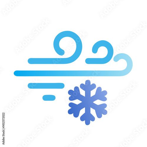 Winter Weather Wind Snowflake Cold Blue Isolated Icon