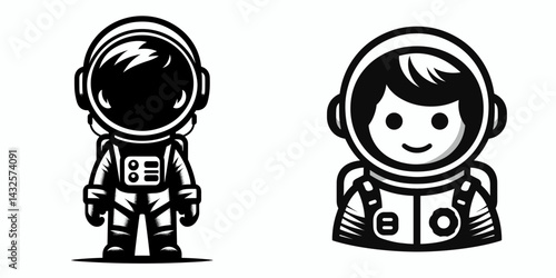 boy in astronaut costume. Funny Animal Vector Clip art. Child wearing spaceman attire pretending adventure.
