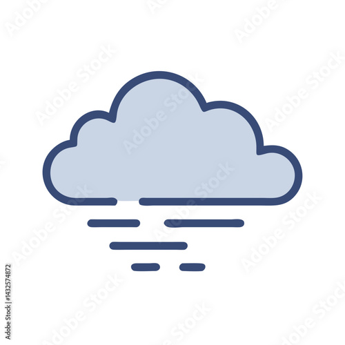 Stylized Mist or Fog Icon on Black Background