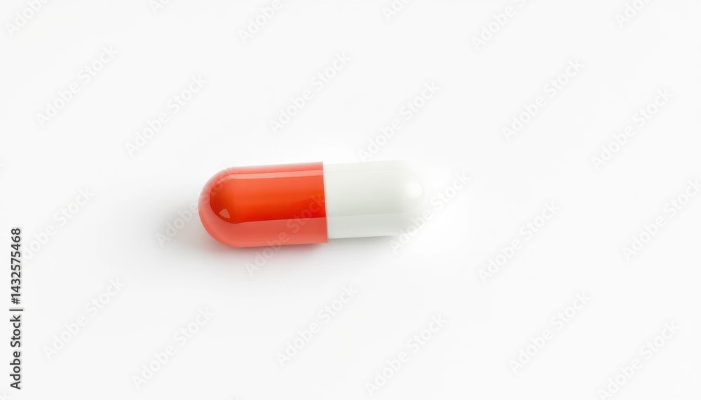 Single red and white capsule Single red and white capsule