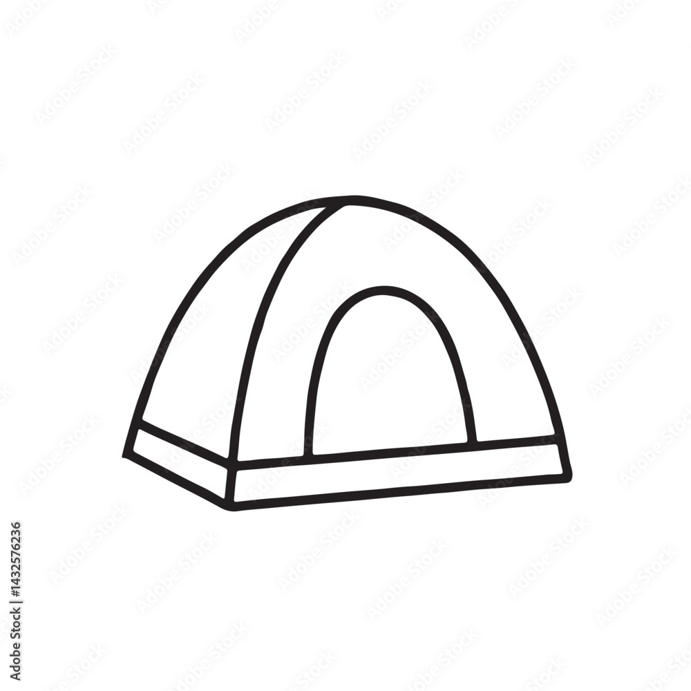 Tent Illustration (Outline Style) Tent Illustration (Outline Style)