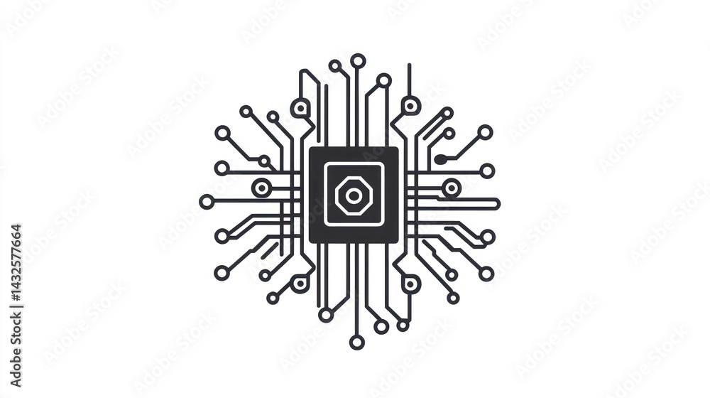 Obraz premium Microchip Circuit Board Technology White Background