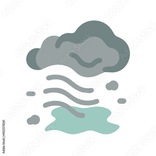 Cloudburst Downpour Illustration: Heavy Rain and Flooding Concept