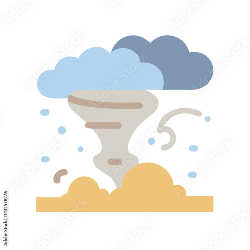 Tornado cartoon icon, natural disaster, storm, weather hazard