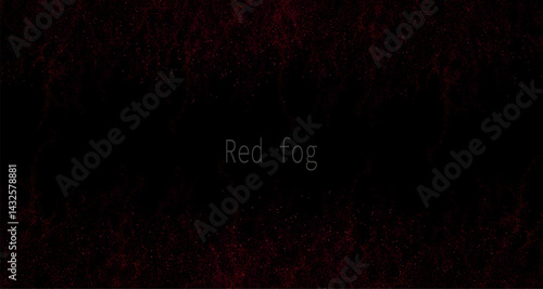 Composition with isolated abstract red chaotic tinsel pattern on black background.