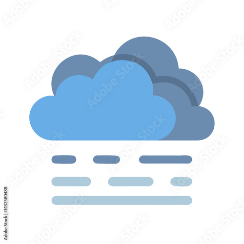 Modern light blue rainfall cloud icon illustration design