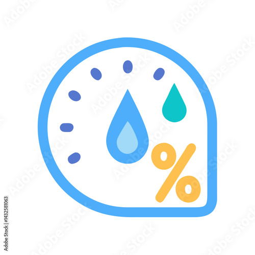 Humidity Meter Icon: Measuring Moisture Content with Percentage