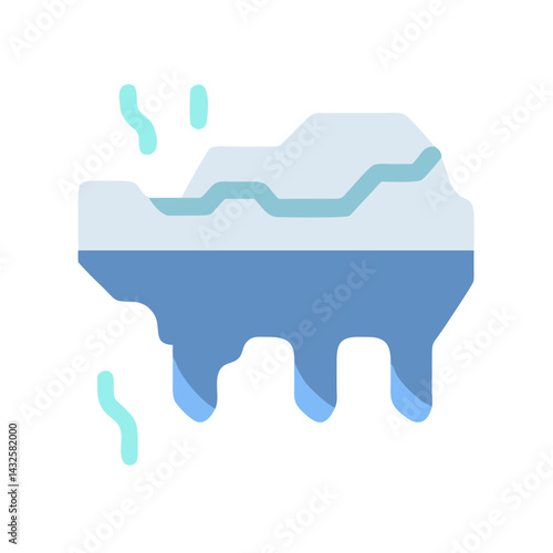 Melting Iceberg Icon: Climate Change, Global Warming, Environmental Impact