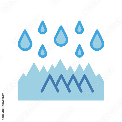 Blue Raindrops Over Mountains - Weather and Environment