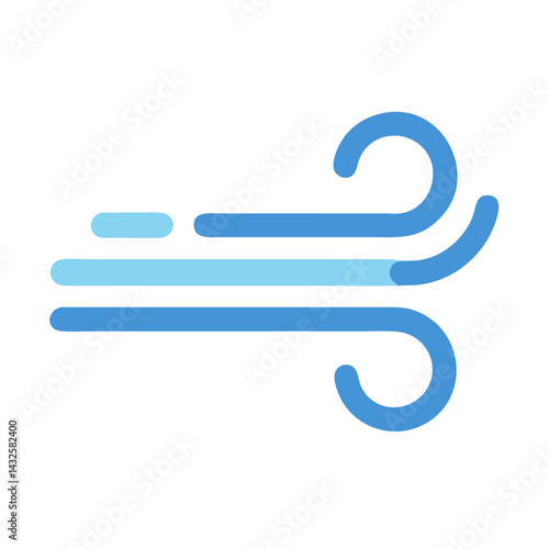 Blue wind icon with black background illustration art