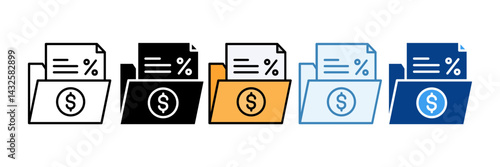 Portfolio Management  Icon Set Multiple Style Collection