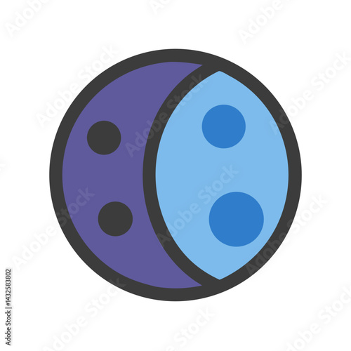 Stylized Moon Phases Symbol Vector Design on Black