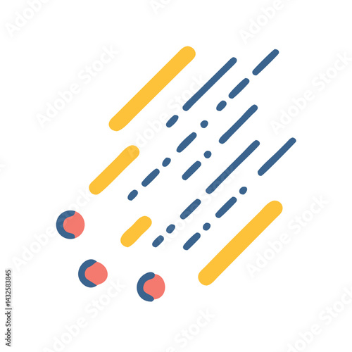 Colorful Meteors and Cosmic Dust Illustration on Black
