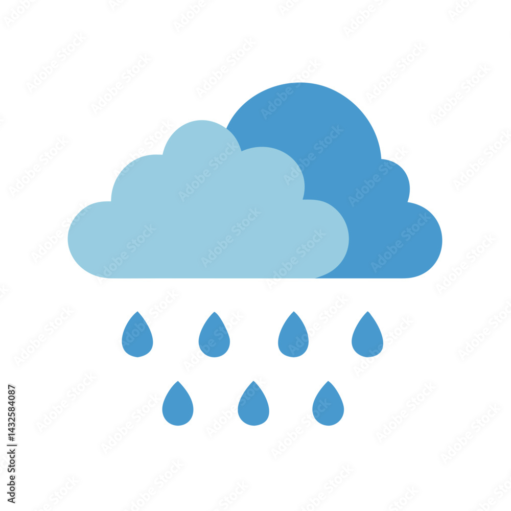 Cloud Rain Icon: Meteorology, Weather, Season, Rainfall, Concept Cloud Rain Icon: Meteorology, Weather, Season, Rainfall, Concept