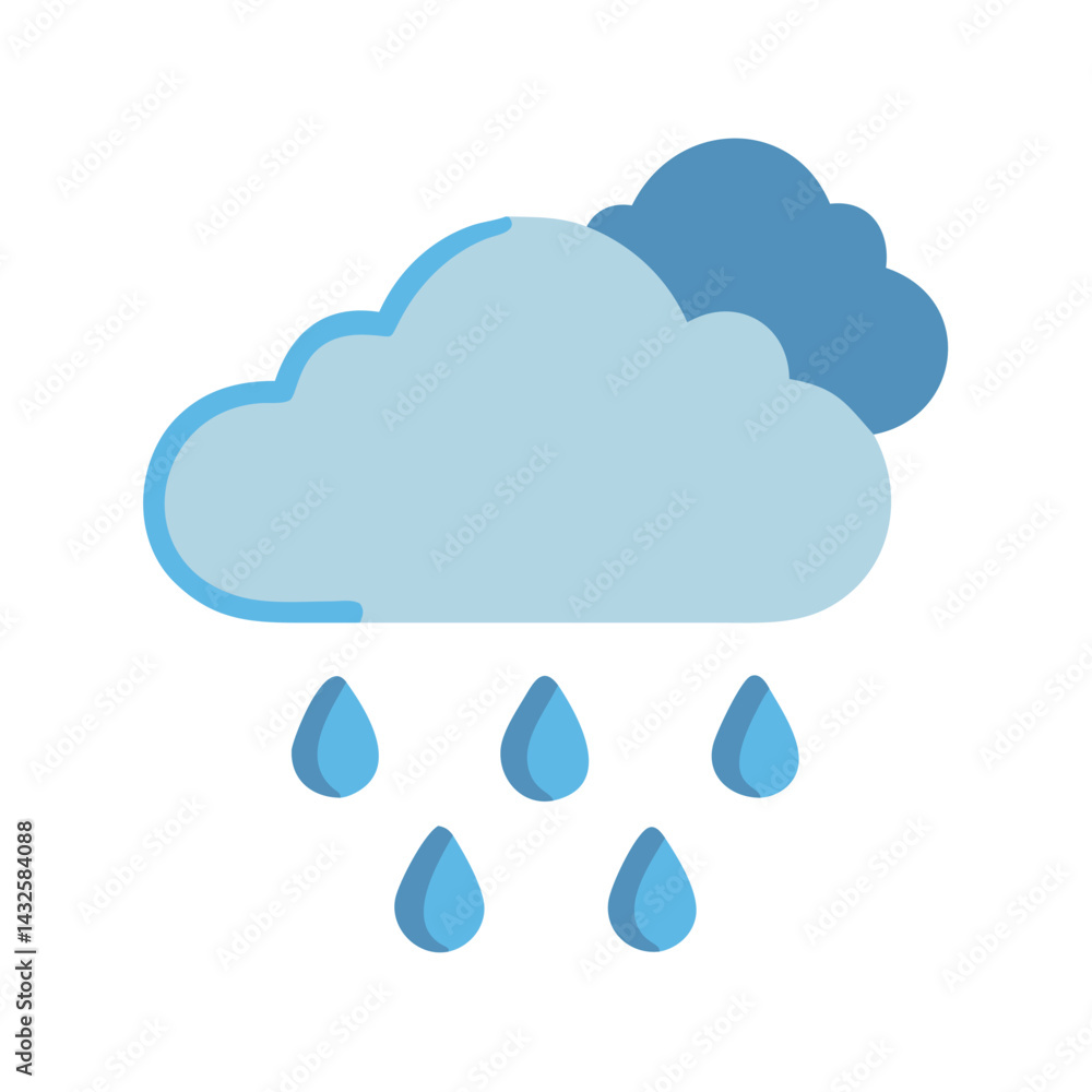 Rainy cloud icon, weather forecast, wet day concept Rainy cloud icon, weather forecast, wet day concept
