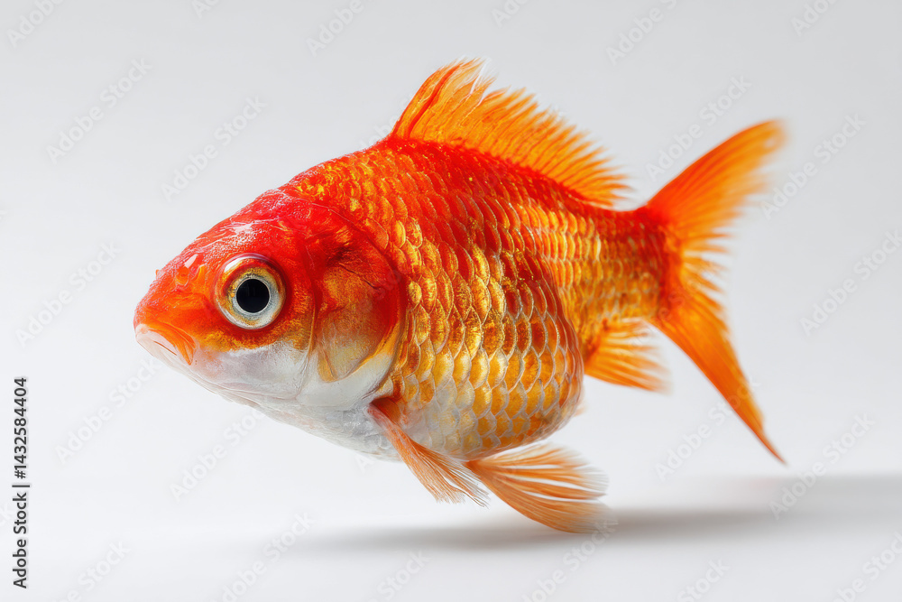 Fototapeta premium Goldfish Against White Background