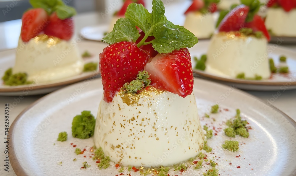 Elegant strawberry dessert creamy indulgence food photography Elegant strawberry dessert creamy indulgence food photography