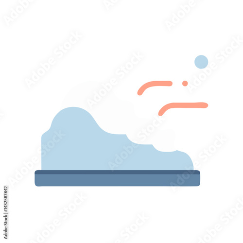 Cartoon illustration of soap with suds on black background