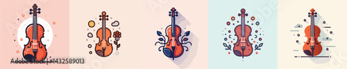 Violin musical instrument vector graphic