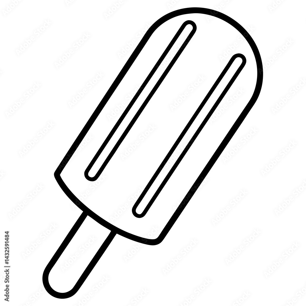 Stylized Popsicle Vector Line Art Designs Stylized Popsicle Vector Line Art Designs