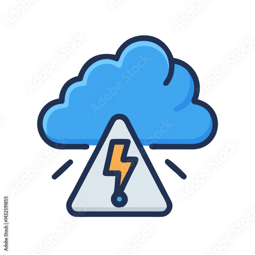 Cloud Power Outage, Danger, Cautionary Weather Icon