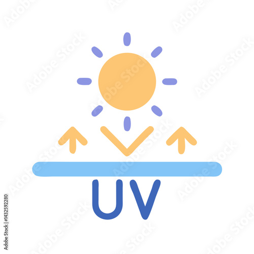 UV Protection Icon: Sun Protection with Barrier Concept