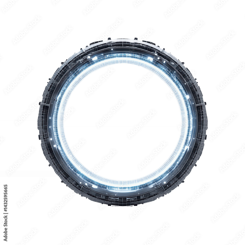 Futuristic Circular Portal with Glowing Energy - Sci-Fi Frame Futuristic Circular Portal with Glowing Energy - Sci-Fi Frame