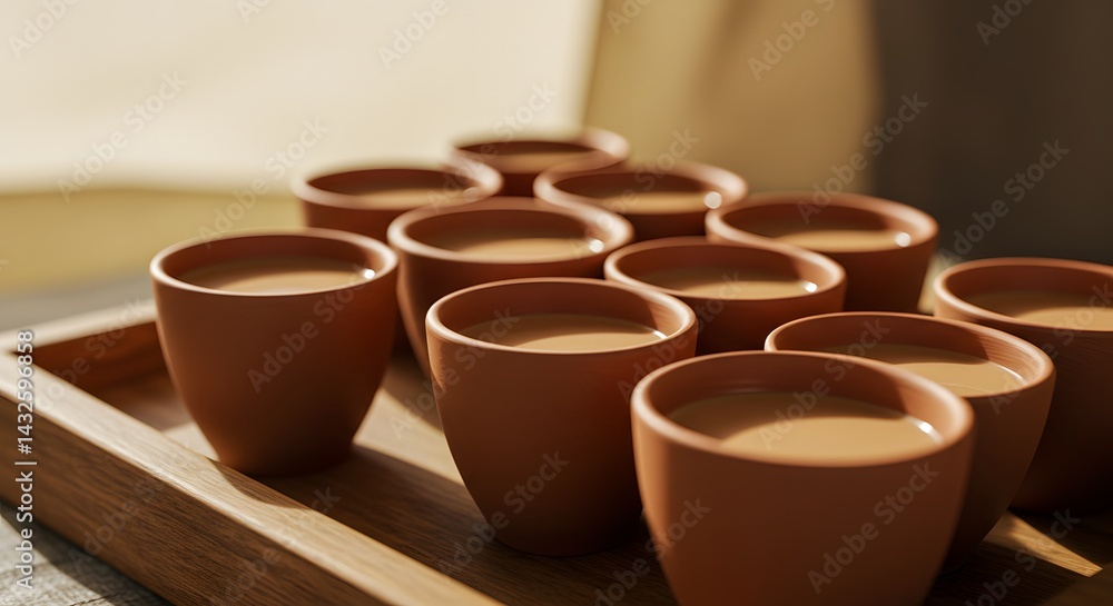 Aromatic Chai Tea in Terracotta Cups: Warmth and Tradition Aromatic Chai Tea in Terracotta Cups: Warmth and Tradition