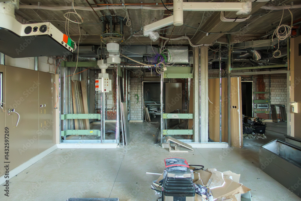 An old operating suite was completely gutted in order to rebuild it