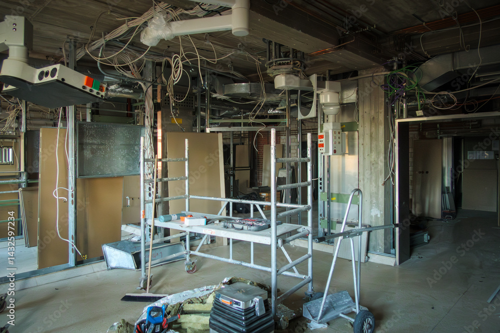 An old operating suite was completely gutted in order to rebuild it