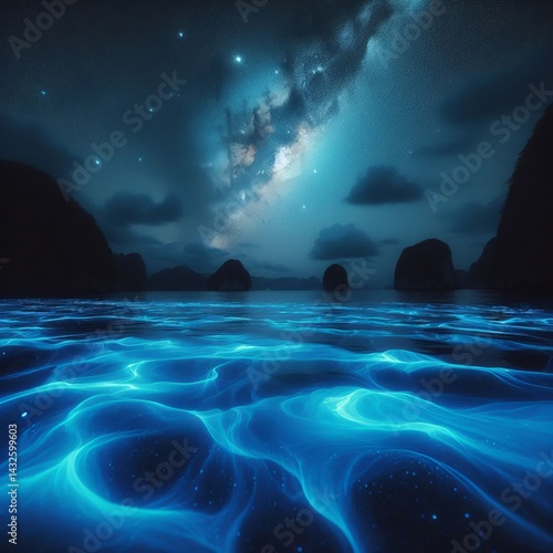Milky Seas A rare bioluminescent phenomenon where large areas of