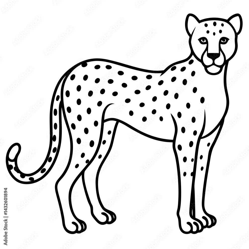 Fototapeta premium Abstract Cheetah Line Art Design