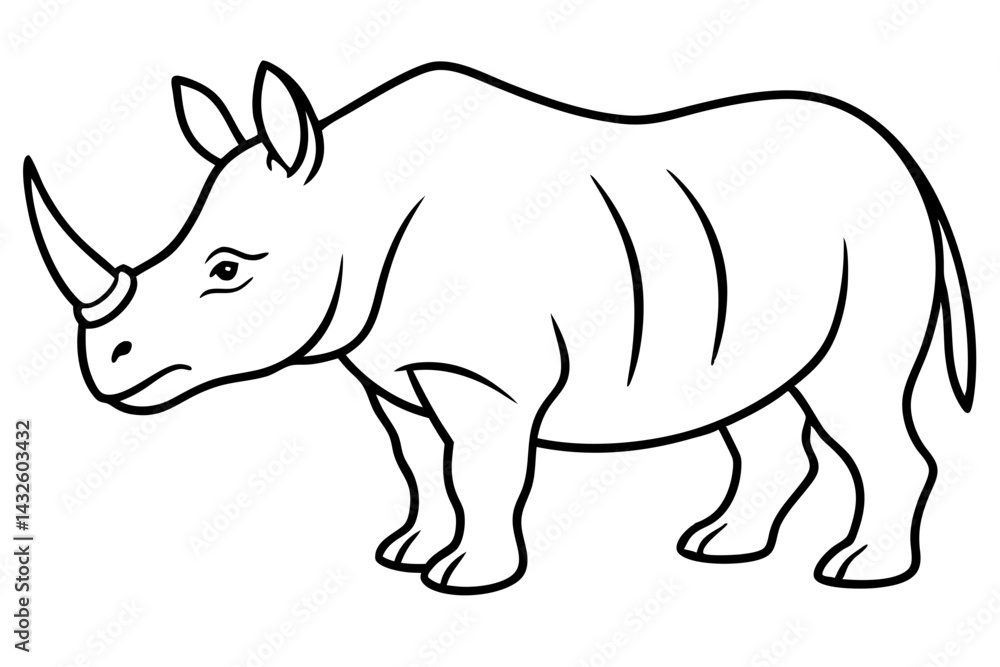 Fototapeta premium Elegant Rhino Line Art