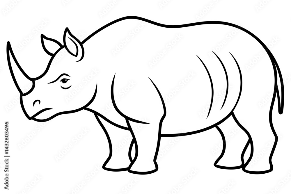 Fototapeta premium Elegant Rhino Line Art