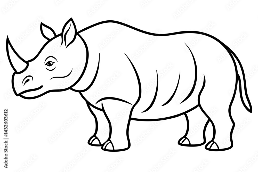 Fototapeta premium Elegant Rhino Line Art