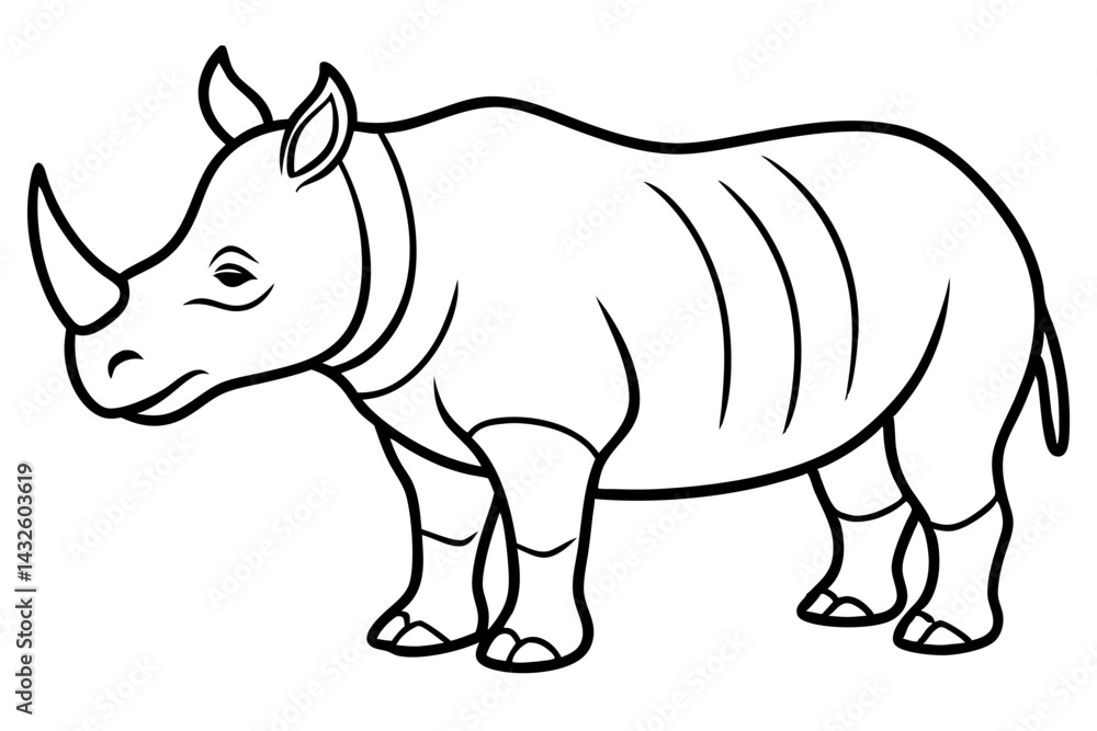 Fototapeta premium Elegant Rhino Line Art