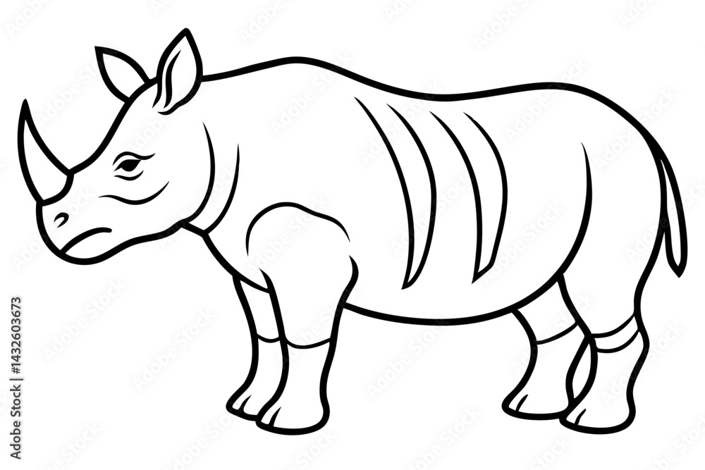Elegant Rhino Line Art Elegant Rhino Line Art