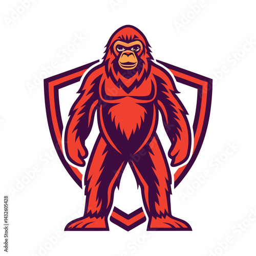 Fierce Red Ape Mascot