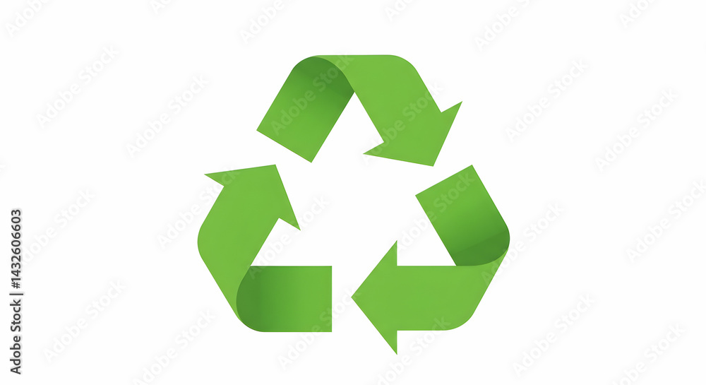 Green Recycling Symbol Isolated on White Background for Environmental Concepts Green Recycling Symbol Isolated on White Background for Environmental Concepts