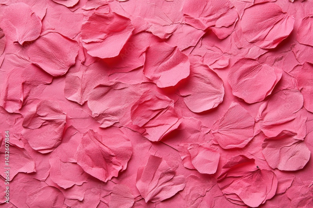 Fototapeta premium Delicate, pink flower petals scattered across a surface.