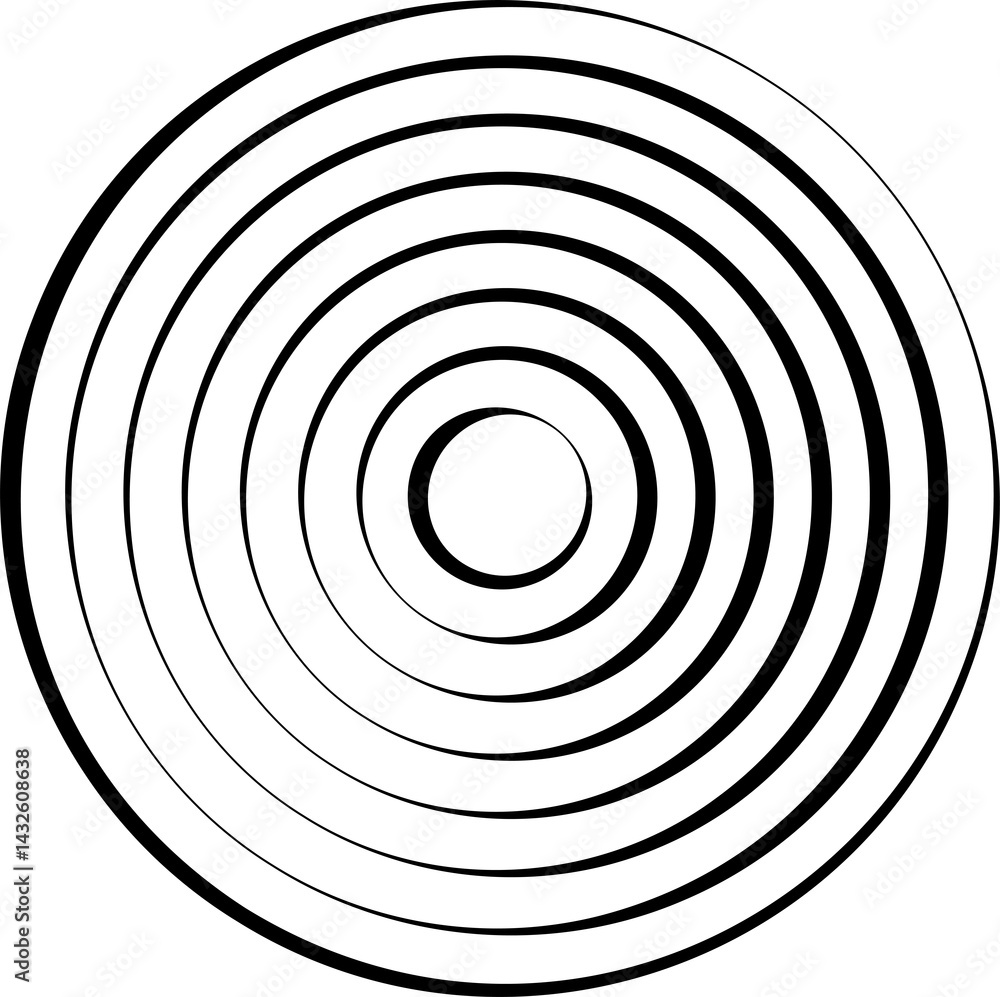 Concentric circles. Round line pattern Concentric circles. Round line pattern